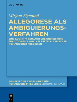 cover image of Allegorese als Ambiguierungsverfahren